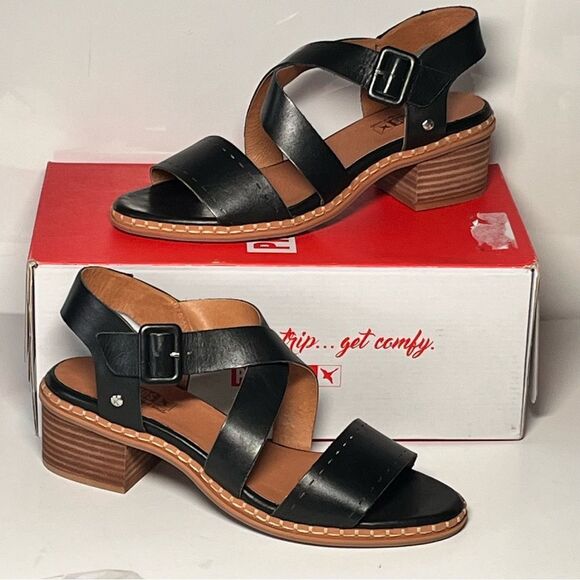 PIKOLINOS Blanes Leather Heeled Sandals - Picture 1 of 8